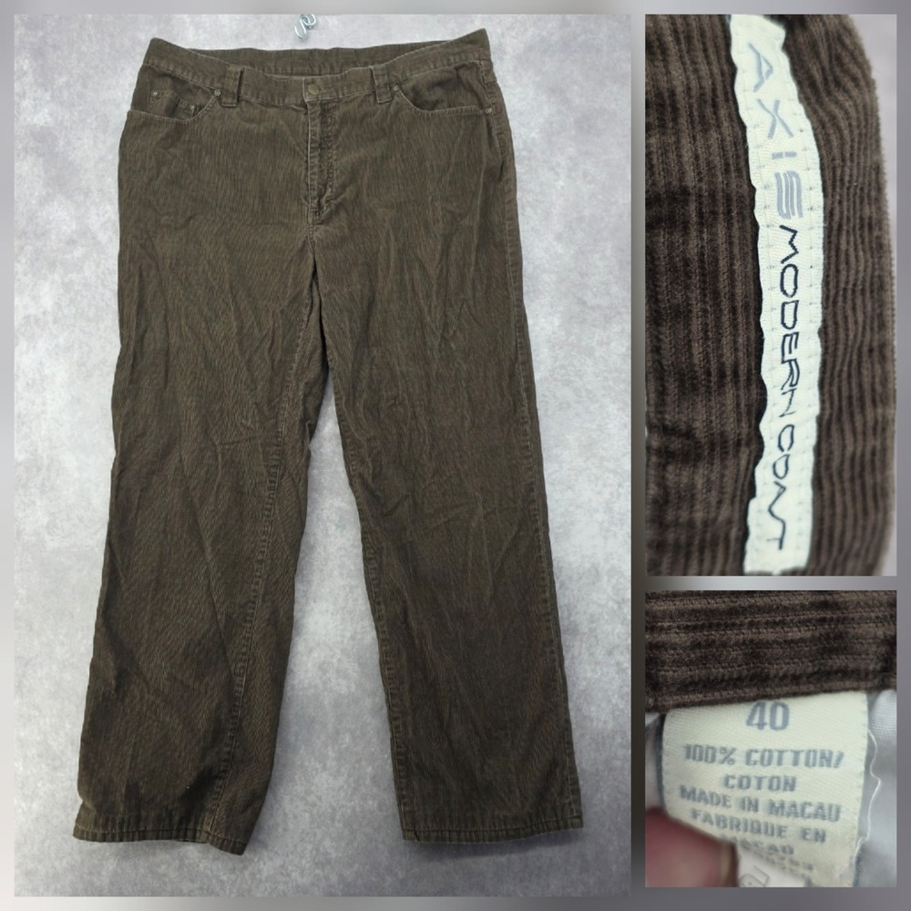 Axis Corduroy Pants Mens 40x32 Brown Straight Leg 100% Cotton